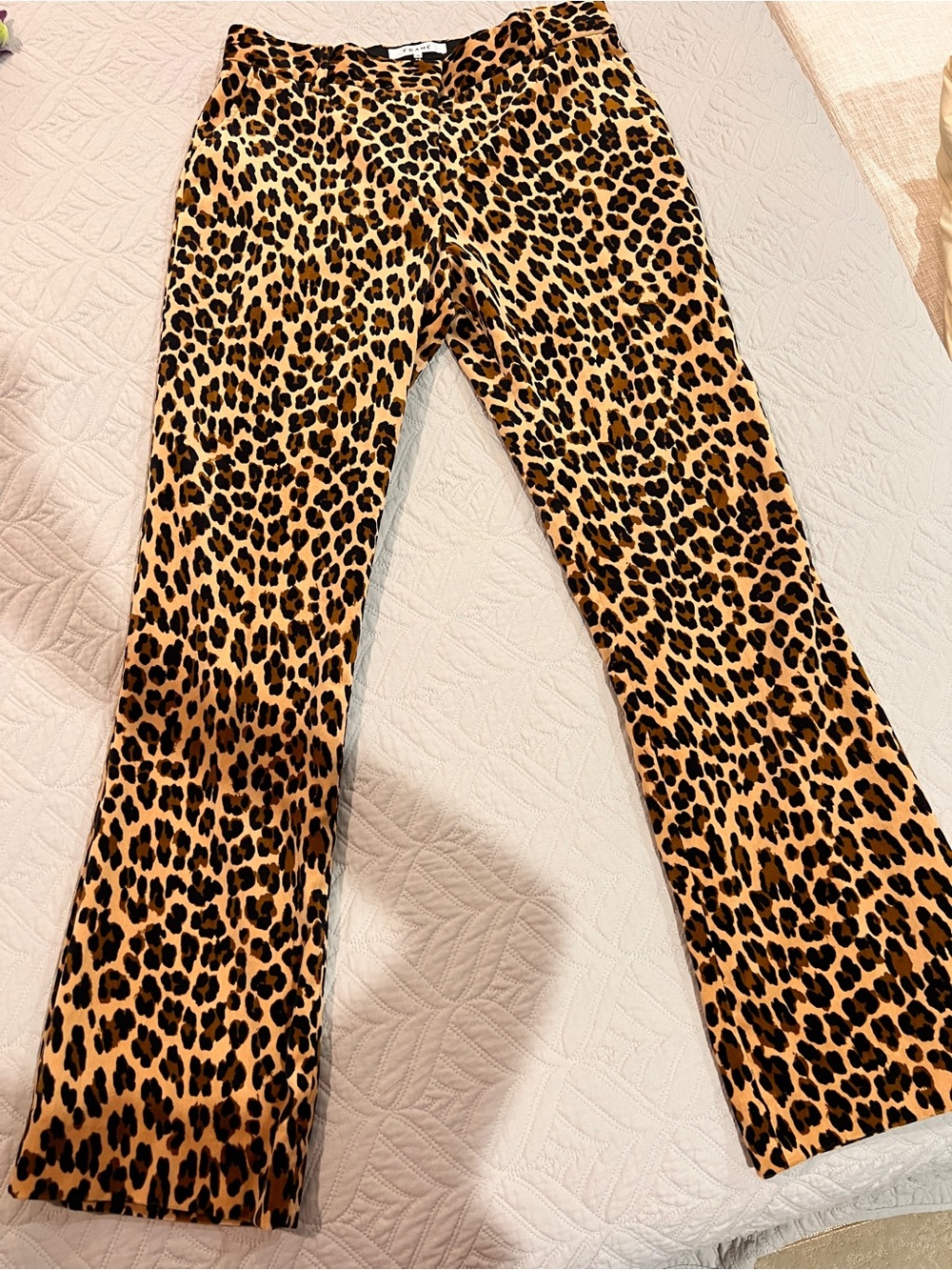 Frame Denim Leopard Print Flare Pants - Brown & Black